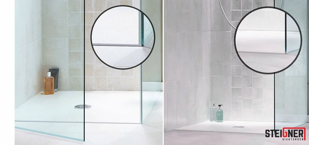 STEIGNER 80 cm Soglia Acrilica per la Cabina Doccia - SDD03 Altezza 10 mm - Protezione del Profilo Soglia Semicircolare Contro le Perdite d'acqua