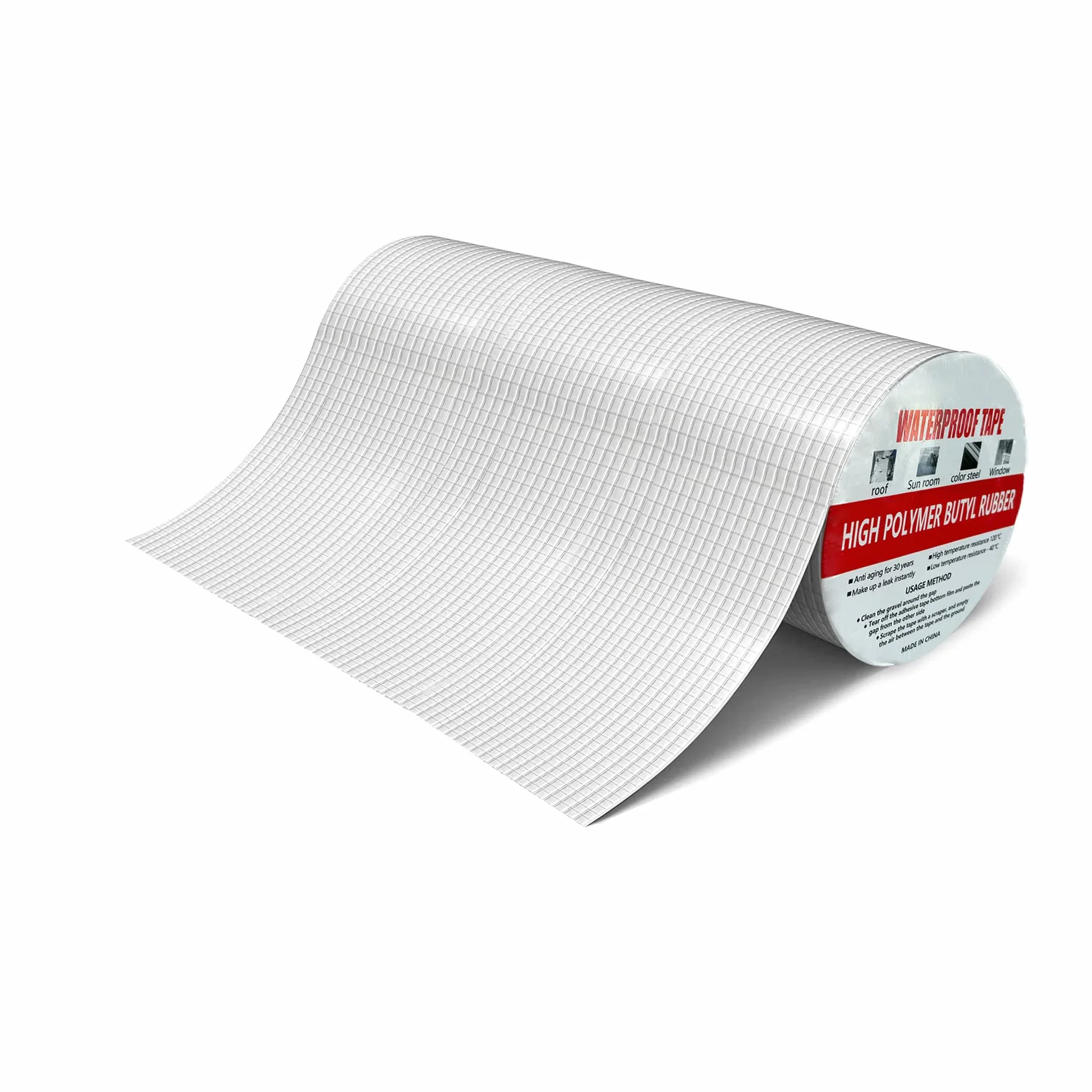 Gomma Butilica Impermeabile Nastro in Foglio di Alluminio Lunghezza 5m Larghezza 30cm Nastro di Riparazione per Condotti Tetto Grondaia Riparazioni Interne ed Esterne 1 Rotolo