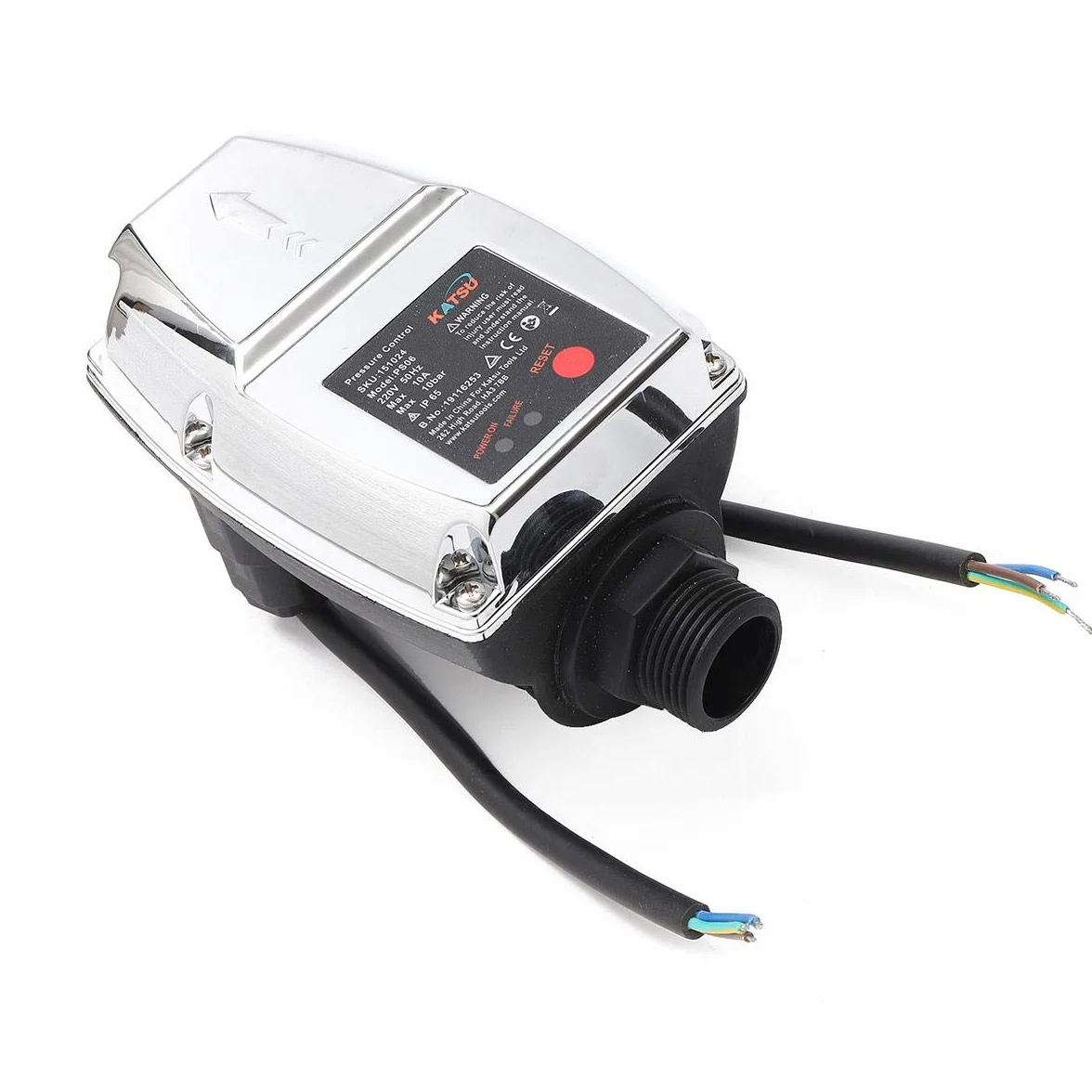 KATSU Interruttore di Controllo Automatico della Pressione della Pompa dell'Acqua, Regolatore Elettronico della Pressione Regolabile, per Pompa Sommersa, Pompa Booster d'Acqua, Pompa da Giardino