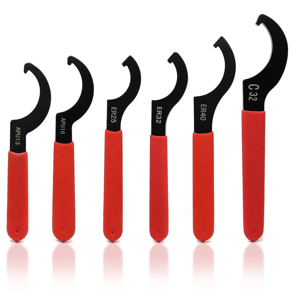Set di 6 Chiave a Gancio C Chiave a Settore Regolabile Chiaves Ammortizzatore Moto per Sistema di Sospensione Realizzato in Acciaio ad Alto Tenore di Carbonio