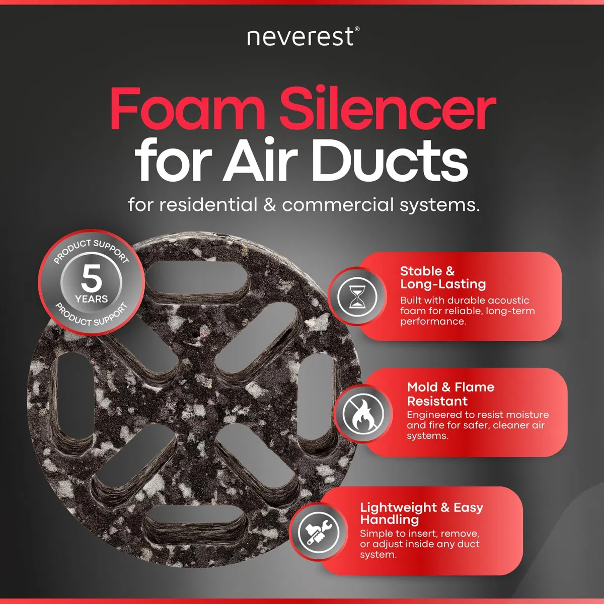 neverest® ESD 125 Silenziatore per fori di ventilazione