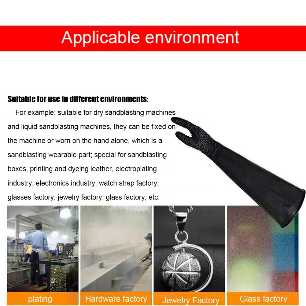 Guanti di mobile sabblast, guanti blaster sabbia di sabbia per sabbiatura abrasiva mobile abrasivo A pair of glossy thin gloves (diameter 150mm) Sandblasting gloves