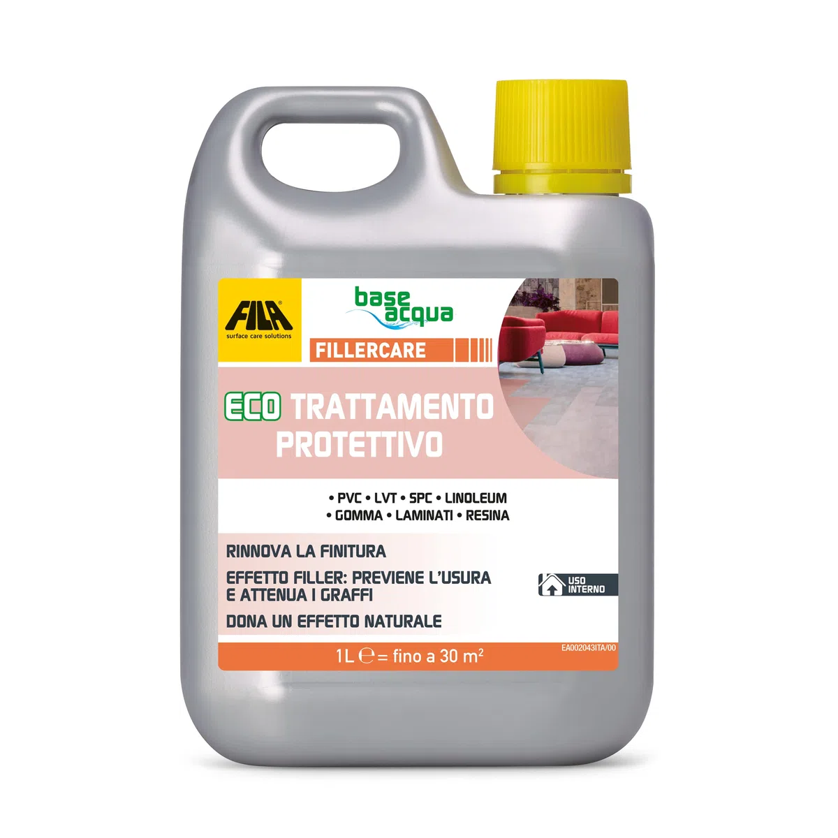 Fila Surface Care Solutions, FILLERCARE, Eco Trattamento Protettivo per Pavimento Laminato, Pavimenti in PVC e Materiali Plastici, Rinnova Il Materiale, ne Allunga la Vita e Attenua i Graffi, 1L