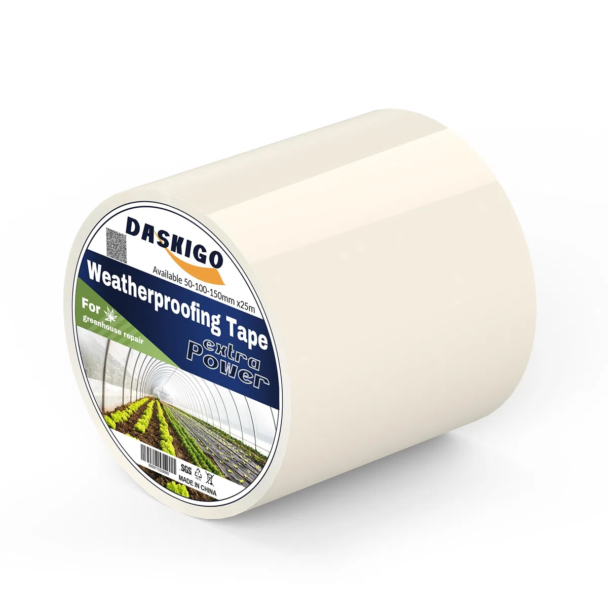 Nastro di Riparazione per Serre Extra Forte, Nastro Adesivo Resistente all'Acqua in Polietilene Trasparente, Giardinaggio, Agricoltura (100 mm x 25 m)