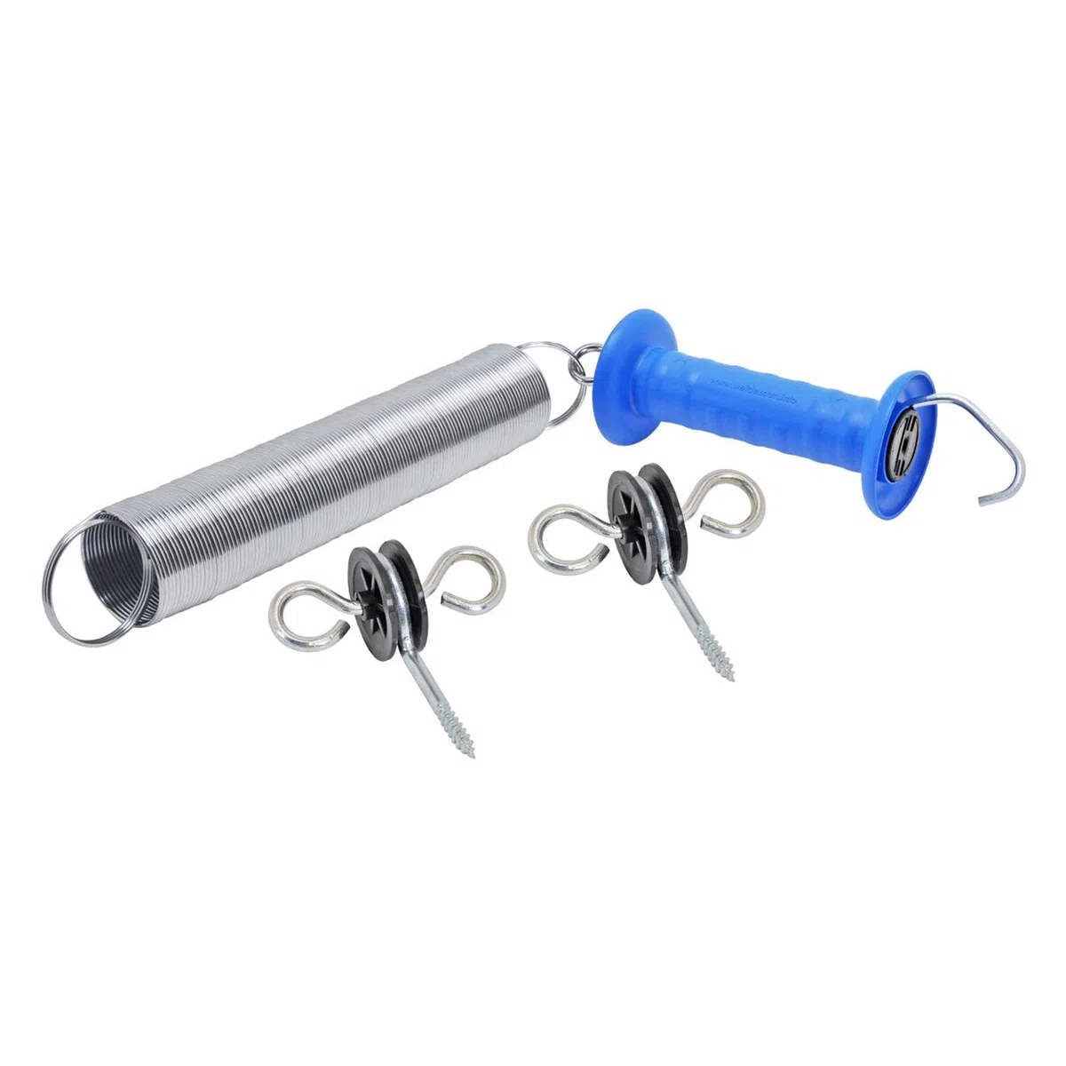 VOSS.farming '2 x Set Molla per Maniglia per portone, con Maniglia per cancello isolatori Recinzione per Recinto Cancello Elettrico Tor isolatori