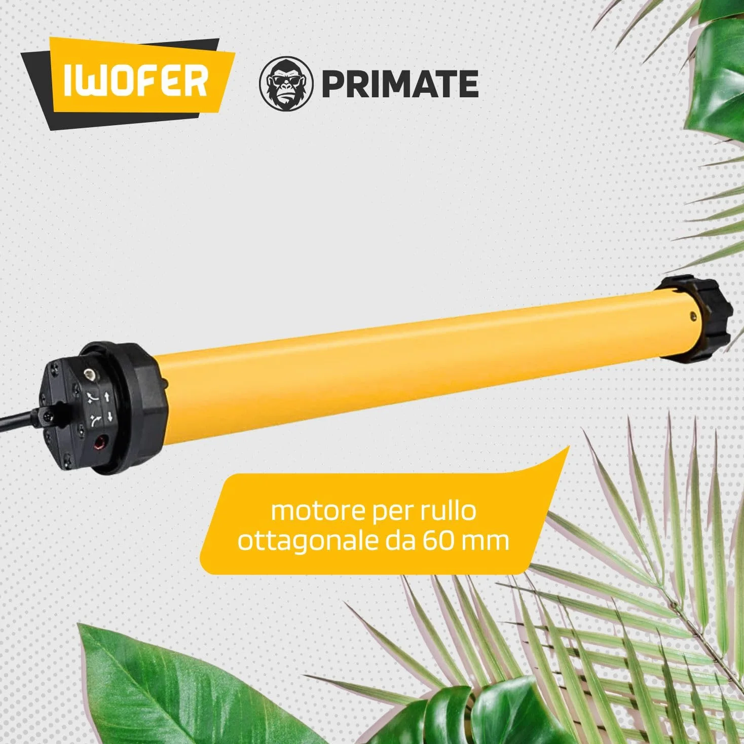 Motore Tubolare per Tapparella con Finecorsa Regolabile - Silenzioso <45dB - Veloce 12 RPM - Adattatore da 60 mm (50 Nm)