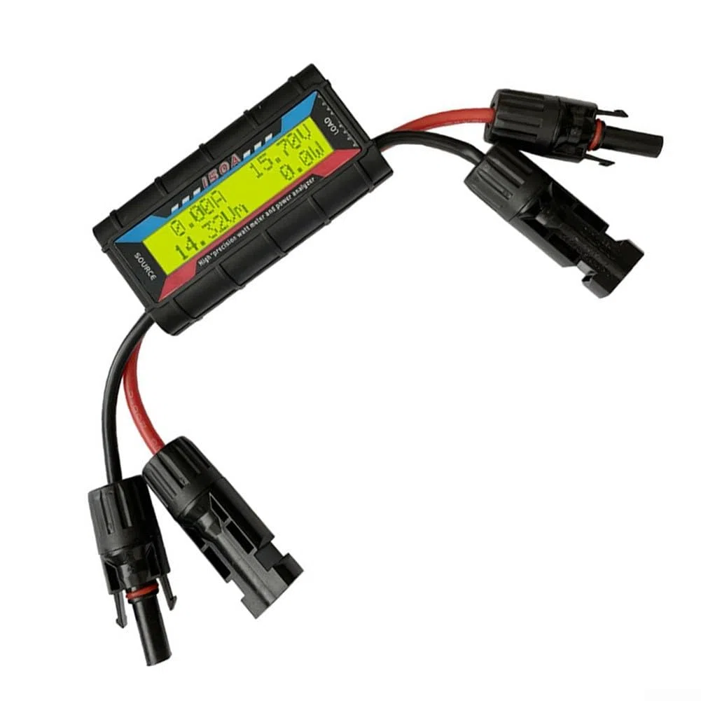 Analizzatore di potenza RC Watt Meter Amperometro di tensione, display LCD digitale con connettore fotovoltaico per solare, energia eolica, misurazione corrente della batteria 4,8-60 V (150 A)