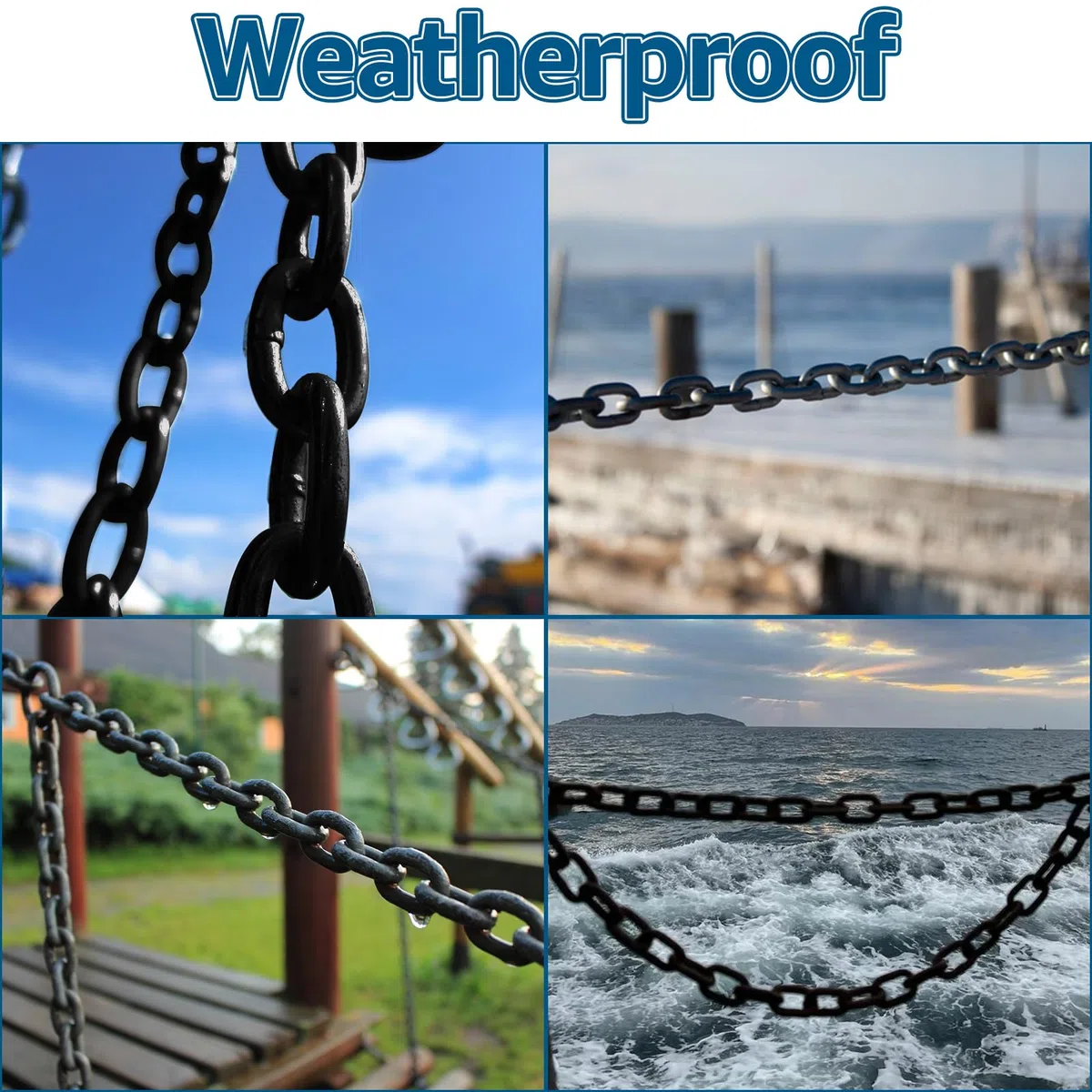 Catena in acciaio al carbonio da 10 m, 3 mm di spessore, catena in acciaio nero, catena per cani, catena lampada, catena di intercettazione
