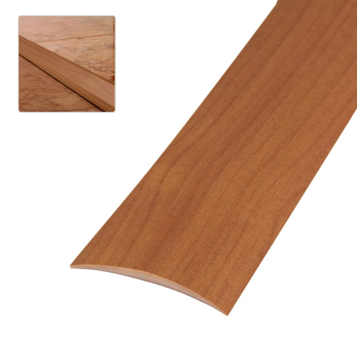 Amig - Scossalina a pavimento | 820 mm x 4 mm x 0,5 mm | Colore: Ciliegio | Adesivo | Striscia di transizione | Profilo di giunzione per pavimenti, parquet e decking | Per pavimenti in legno