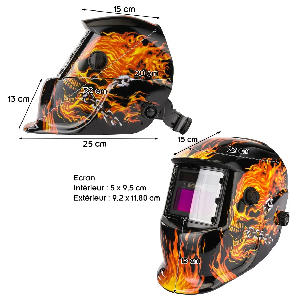 Casco da Saldatura Auto-Oscurante DIN 9-13 con Filtro 1/1/1/2 Protezione UV/IR Per MIG TIG MMA Plasma Sensibilità Regolabile Alimentazione Solare + Batteria
