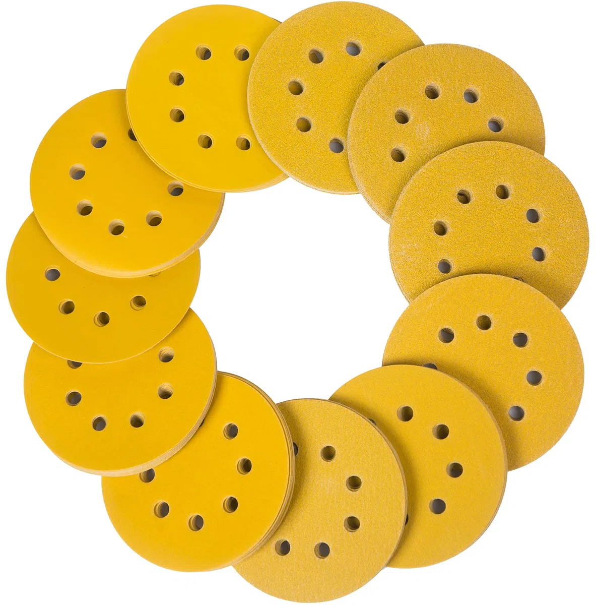 STEBRUAM 110 pezzi dischi abrasivi, 125mm, 10 x 60/80/100/120/150/180/240/320/400/600/800 Graniglie, con 8 Fori per Levigatrici Orbitali