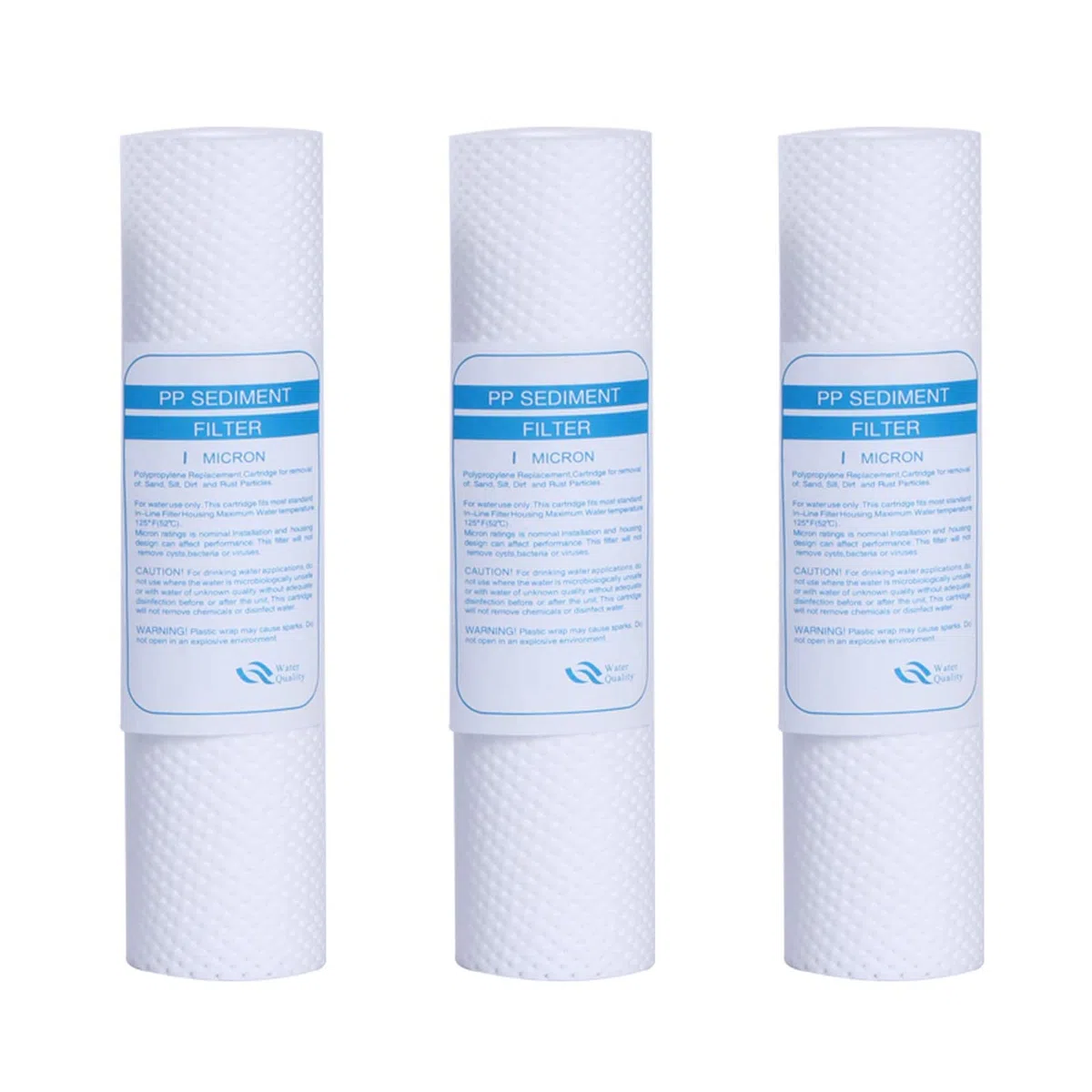 HUINING Filtro dell'acqua per precipitazioni da 1 micron, 3 pacchetti, 6,3 x 25,4 cm, utilizzato per la pulizia dell'acqua, adatto a tutti i sistemi domestici ad osmosi inversa. (PP-3PCS)