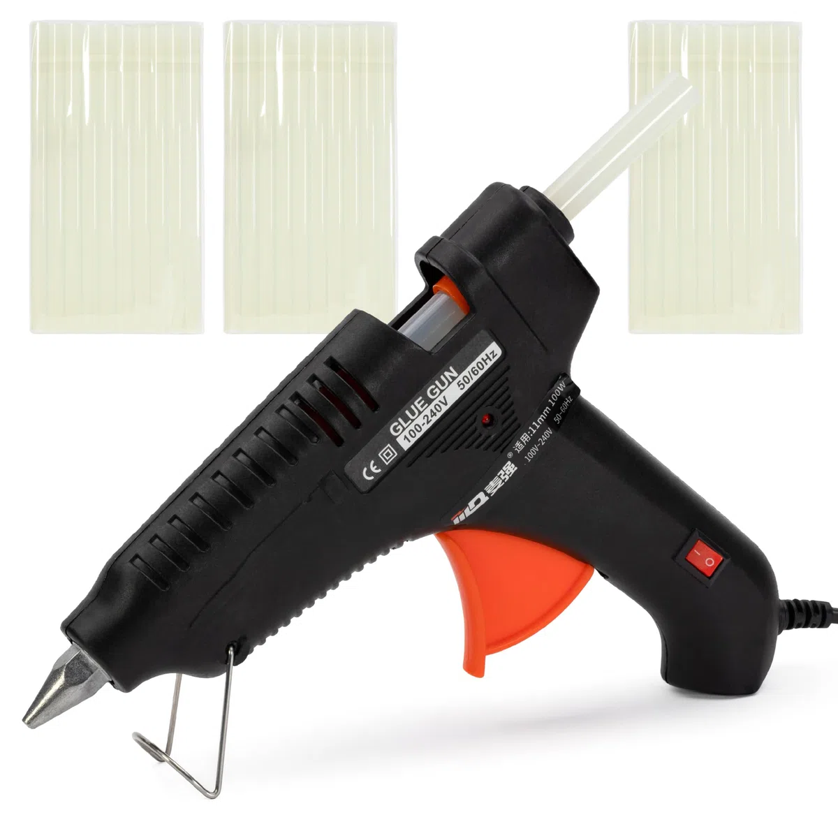 Pistola Colla a Caldo 100W - Precisione, Affidabilità e Praticità per i Progetti di Fai da Te con 30 stick da 20 cm di colla inclusi