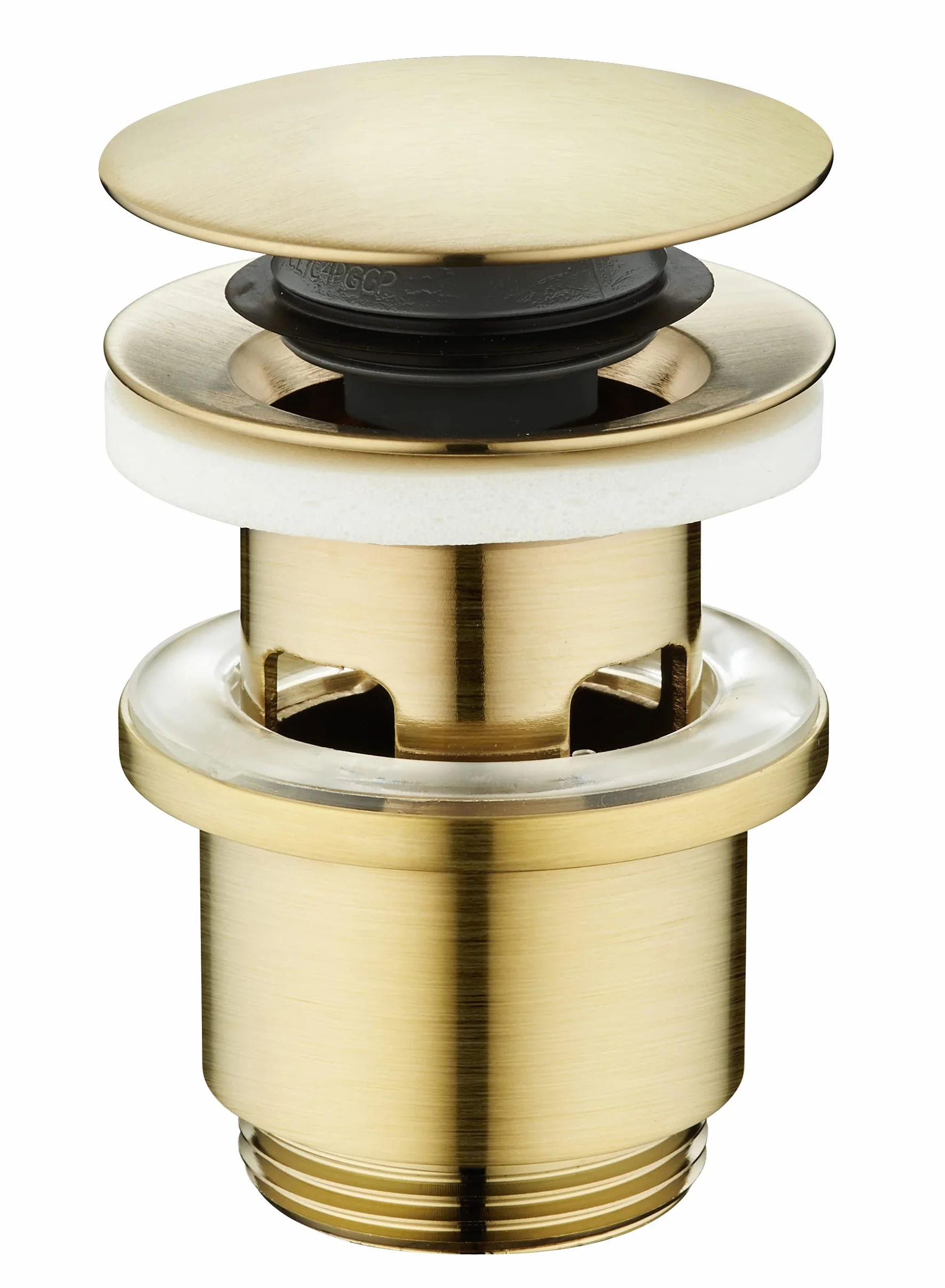 Edouard Rousseau Piletta Lavabo Clic-Clac, diam. 63 mm, certificato NF, con Troppo Pieno, Standard, Finitura Ottone Spazzolato
