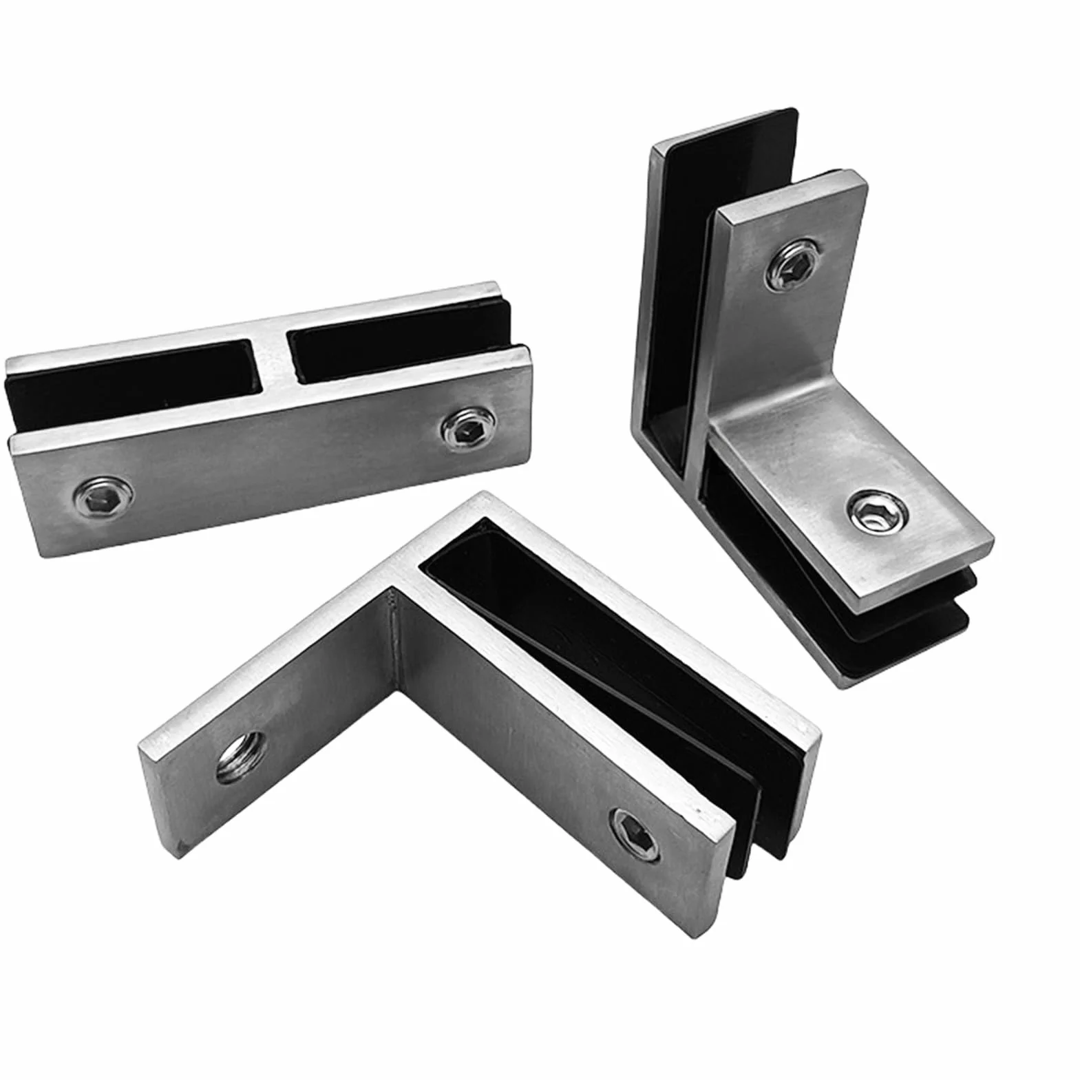Morsetto per Recinzione in Vetro in Acciaio Inox 304 - Fissaggio per Recinzione in Vetro per Ringhiera di Scale - Balustrade in Vetro per Balcone, Giardino, Terrazza (90 Gradi Contro il Muro