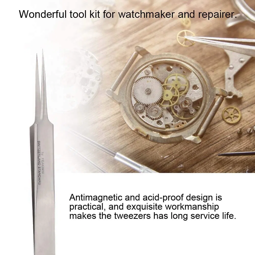 In Acciaio Inox Antimagnetico A Prova di Acido Pinzette Ad Alta Durezza Orologio Riparazioni Strumento Professionale In Acciaio Inox Pinzette di Precisione Set Accessorio(27 SA)