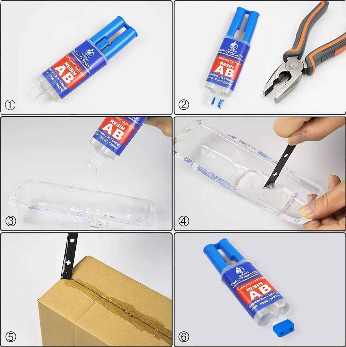 XUDOAI, Resina Epossidica, Adesivo per Iniezione Trasparente, Riparazione legno, Plastica, Vetro, 25ml