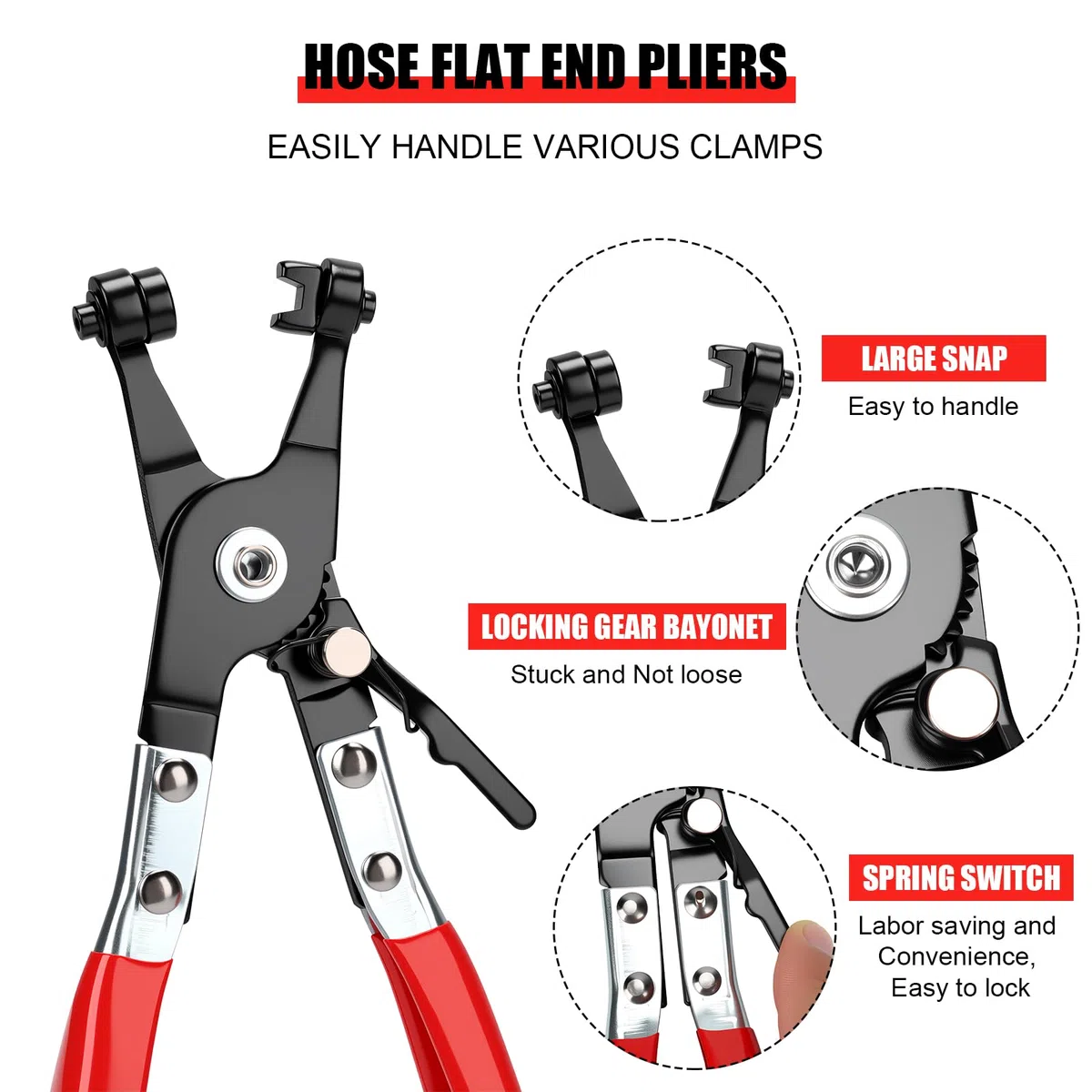 Set di 4 pinze per tubi flessibili, pinze per fascette stringitubo, pinze per tubo radiatore, pinze per auto