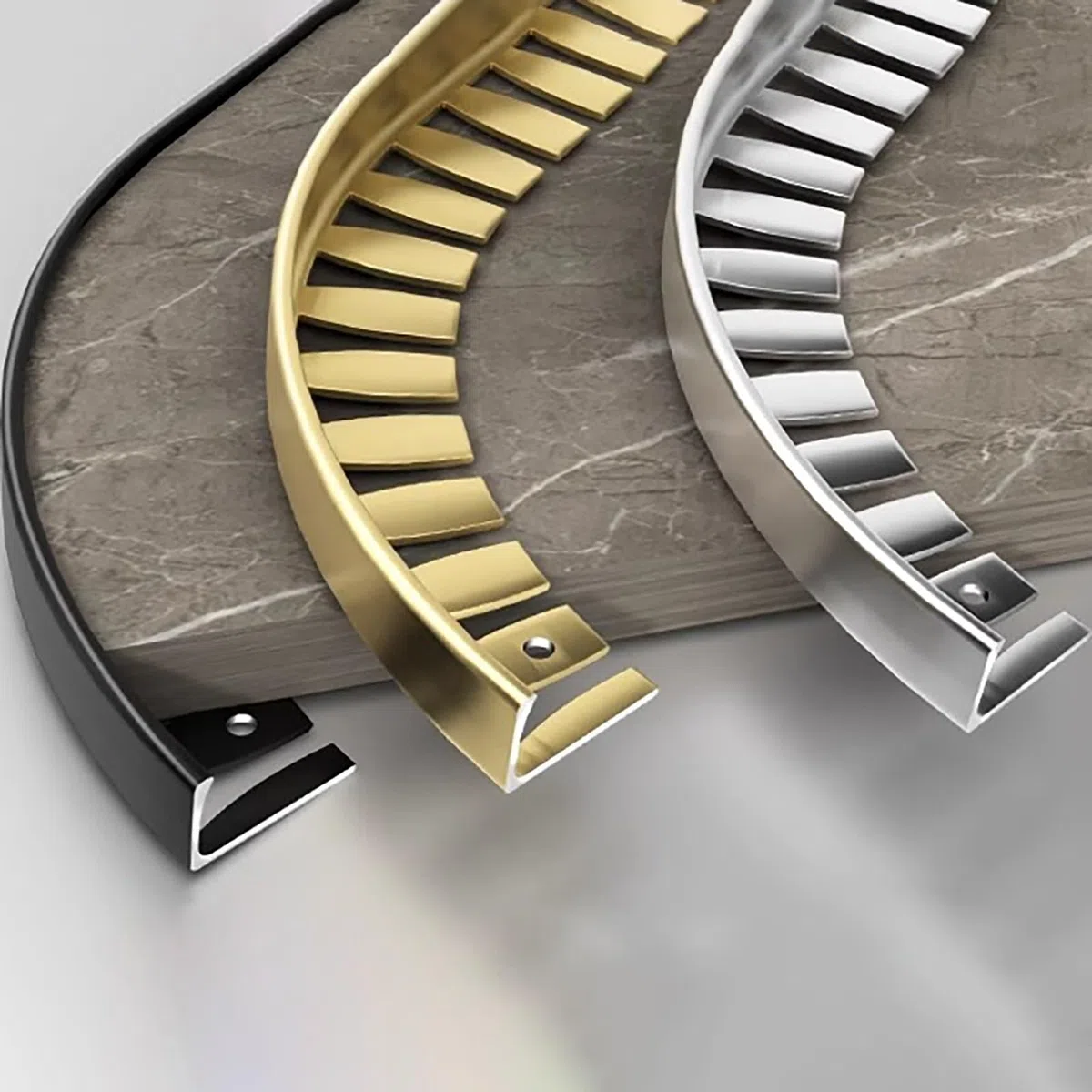 Profilo Bordatura L In Alluminio Anodizzato Per Scale - 135cm, 2 Pezzi, Finitura Elegante E Sicura Per Pavimenti Laminati, Accessori Per Scale, Nastri Di Finitura In Metallo(Silver,H:12.5MM)