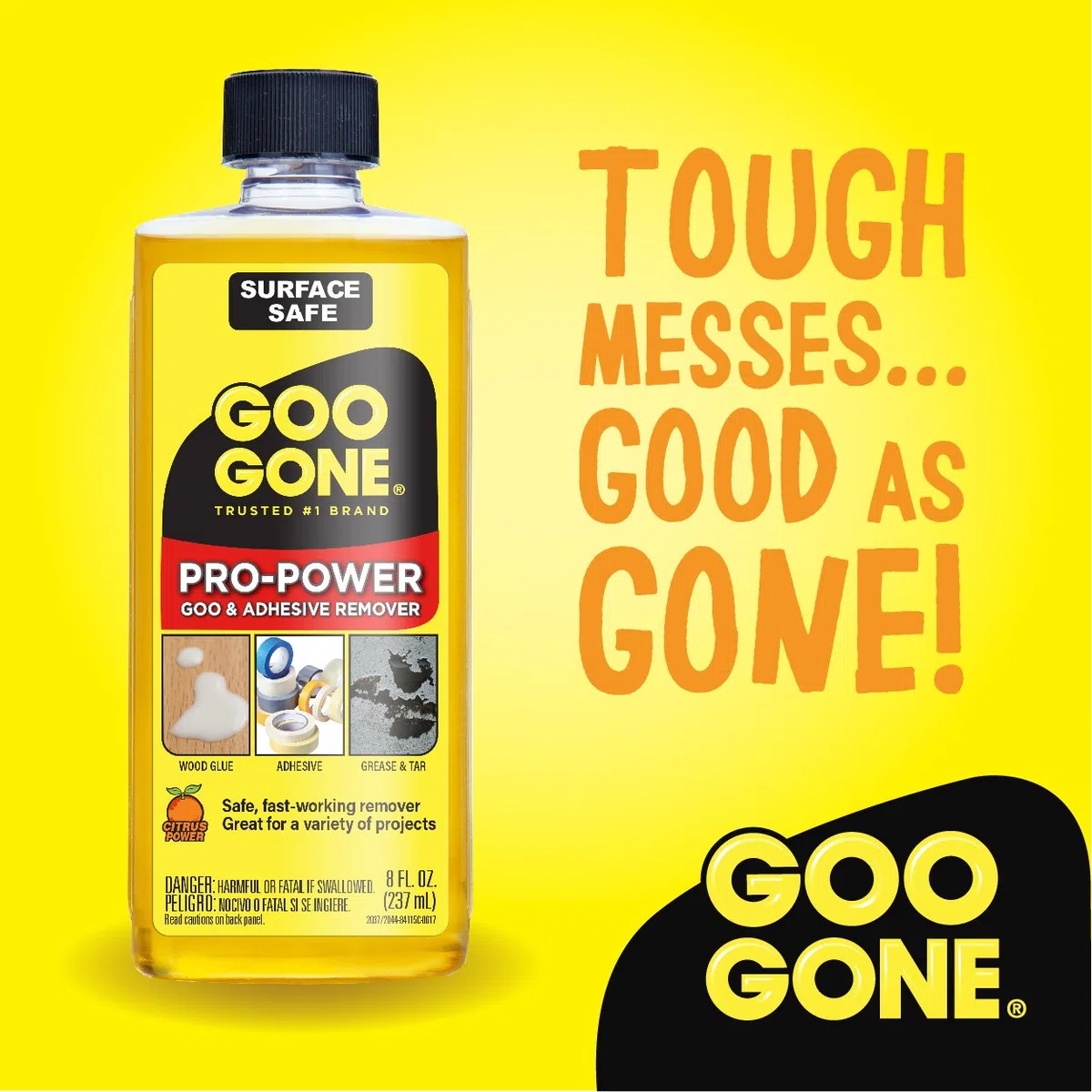 Goo Gone Pro-Power – Superficie Safe, Remover, Grande Pulitore, Nessun Odore duro, Può essere utilizzato su strumenti e macchinari, 8 oz