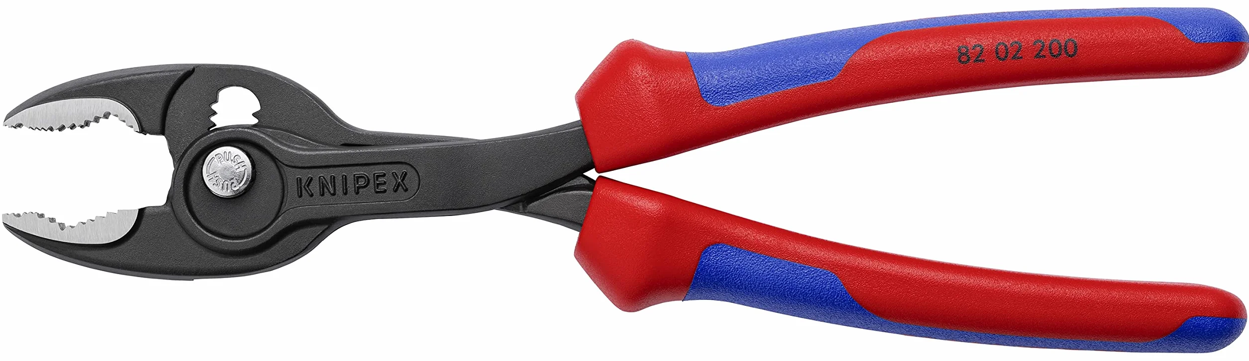 KNIPEX TwinGrip Pinza a presa frontale e laterale in confezione Self-service bonderizzata grigia con manici comfort 200 mm, 82 02 200