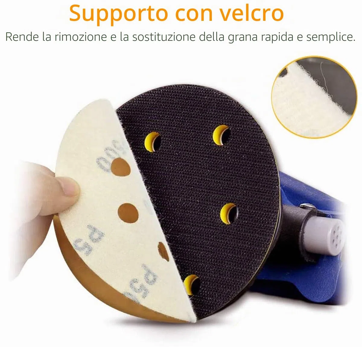 STEBRUAM 110 pezzi dischi abrasivi, 125mm, 10 x 60/80/100/120/150/180/240/320/400/600/800 Graniglie, con 8 Fori per Levigatrici Orbitali