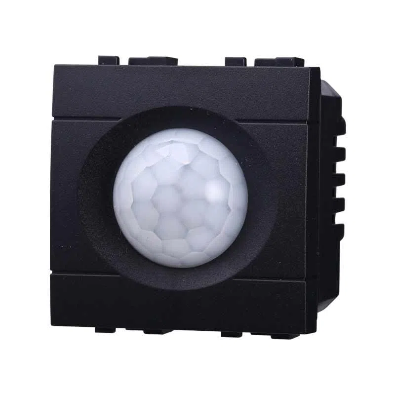1 Pezzo Sensore Movimento PIR da 2 Moduli, Compatibile Con Vimar Arkè, Colore Nero