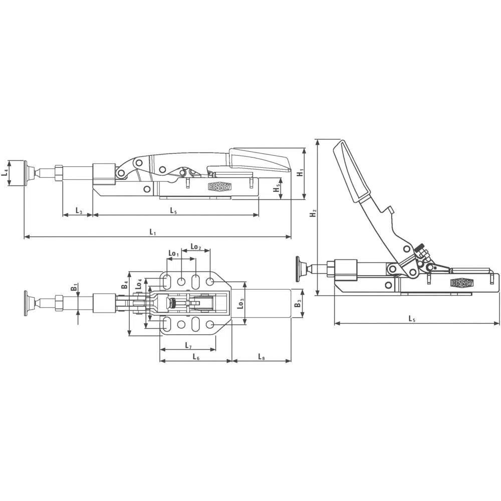 BRIDA DE EMPUJE CON PLACA BASE HORIZONTAL STC-IHH /16