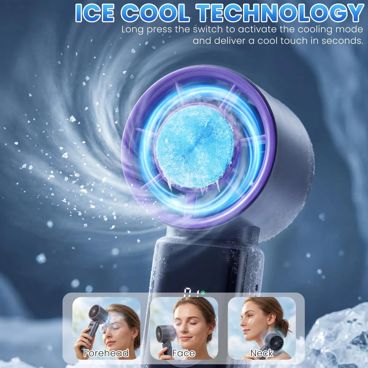 Mini Ventilatore Portatile Turbo 5 Velocità Ventilatore a Mano Raffreddamento Batteria 4000mAh Ventilatore Ricaricabile Pieghevole per Ufficio Viaggi Esterni Interni Aperto Campeggio
