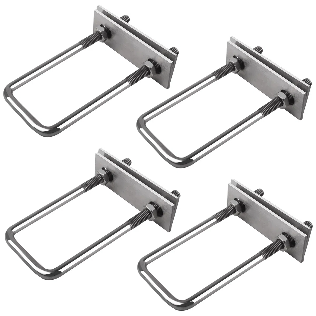 Bulloni Acciaio Inox M8, 8 Pezzi U-Bolts, Bullone a U Quadrati, Staffe a U Con Dado Piastra Telaio E Rondella, Quadrati Bulloni U Per Serraggio Tubi, Traino Auto Barche