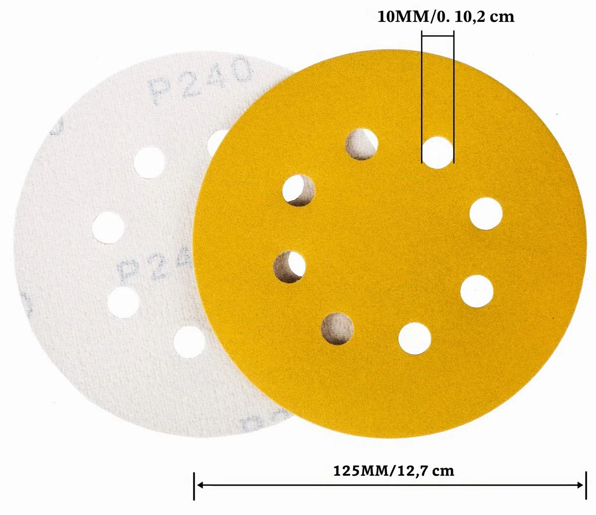 STEBRUAM 110 pezzi dischi abrasivi, 125mm, 10 x 60/80/100/120/150/180/240/320/400/600/800 Graniglie, con 8 Fori per Levigatrici Orbitali