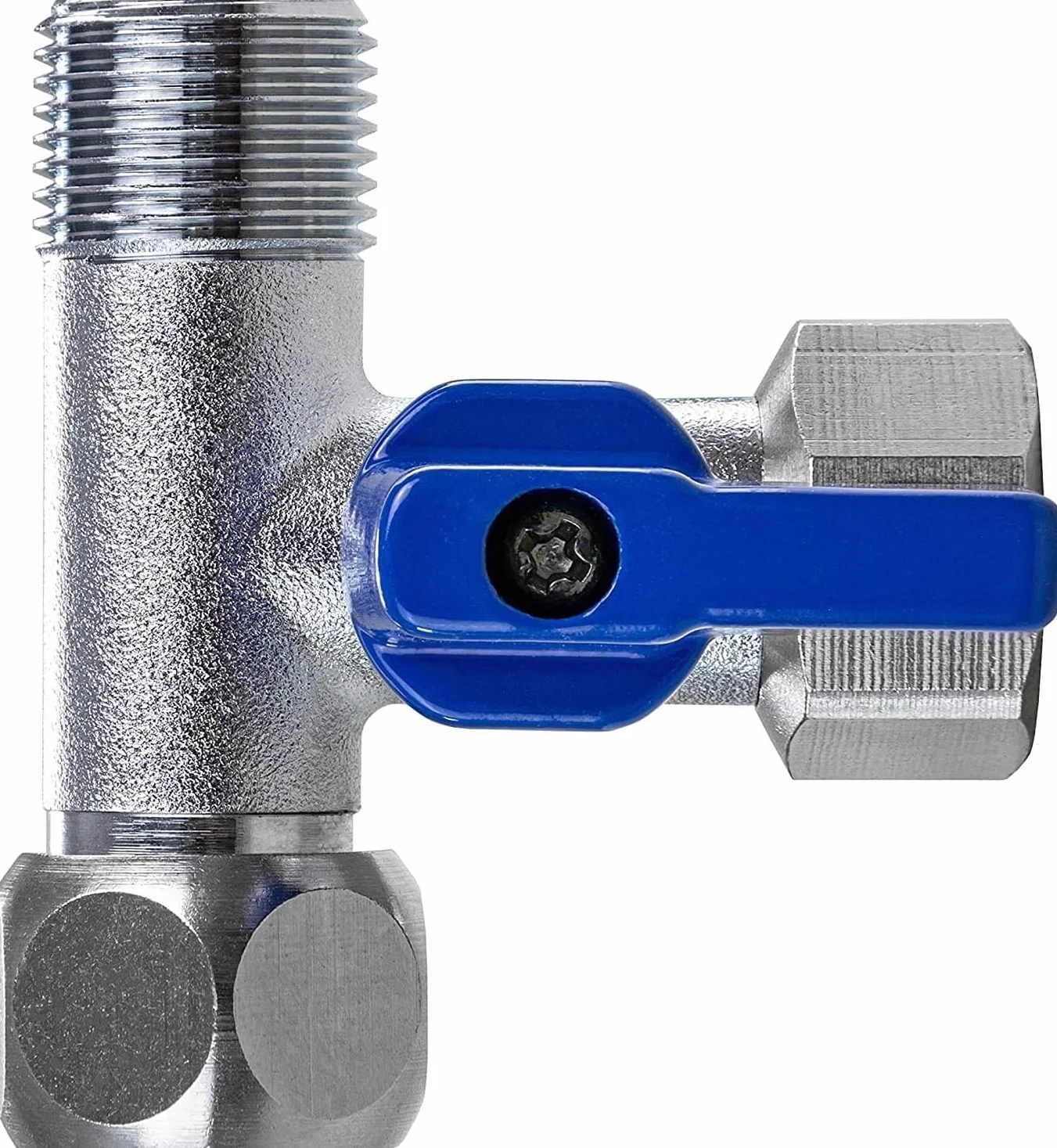 Rubinetto di intercettazione, valvola di arresto adattatore a T, diverse misure per il collegamento di filtro dell'acqua, osmosi inversa, frigoriferi side-by-side, dimensioni: (3/8 AG x 8 mm x 3/8 ÜM)