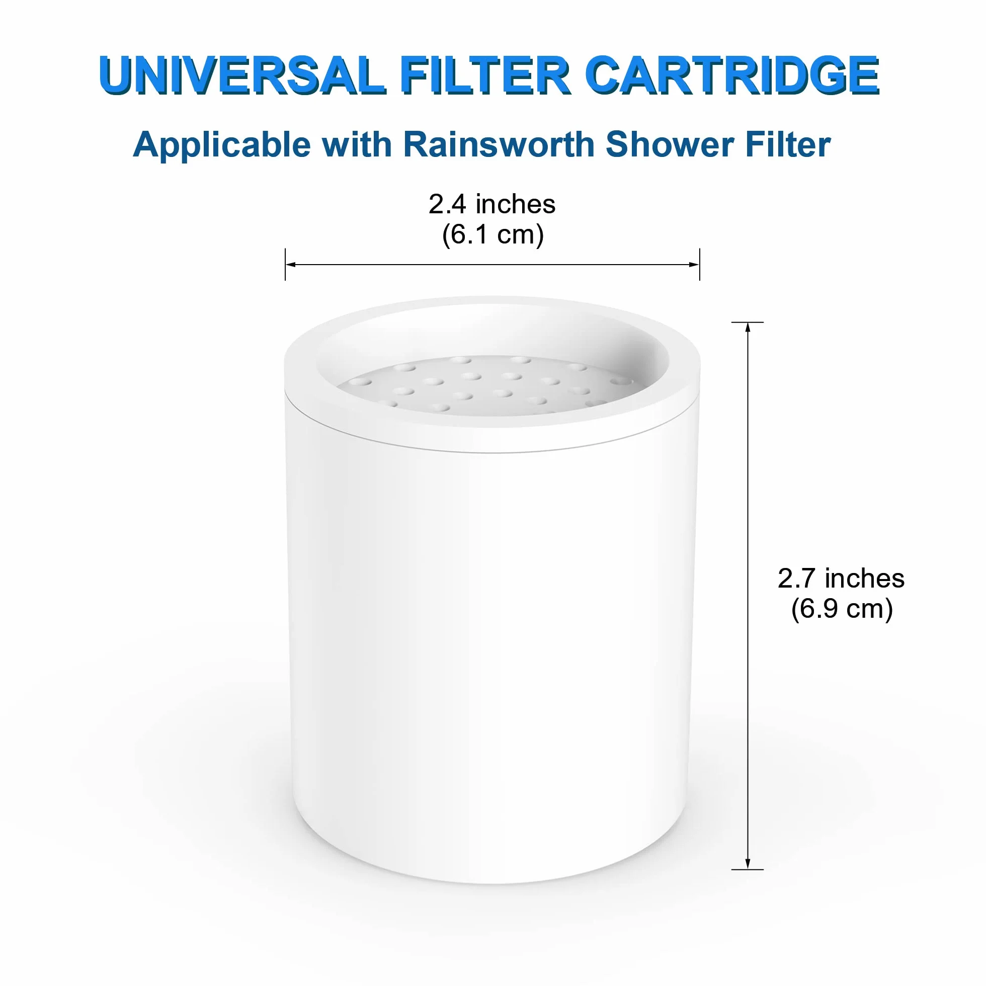 Rainsworth Cartuccia di Ricambio 20 Stadi per Filtro Doccia, Set di 3 Cartucce Filtro ad Alto Rendimento, Filtro di Ricambio Universale per Soffione Doccia per addolcire l'acqua dura