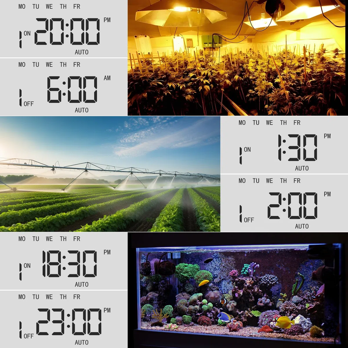 Timer presa digitale programmabile, presa programmabile con ampio schermo LCD, 10 programmi giornalieri e modalità casuale per Natale, serra e elettrodomestici, 16 A/3680 W max