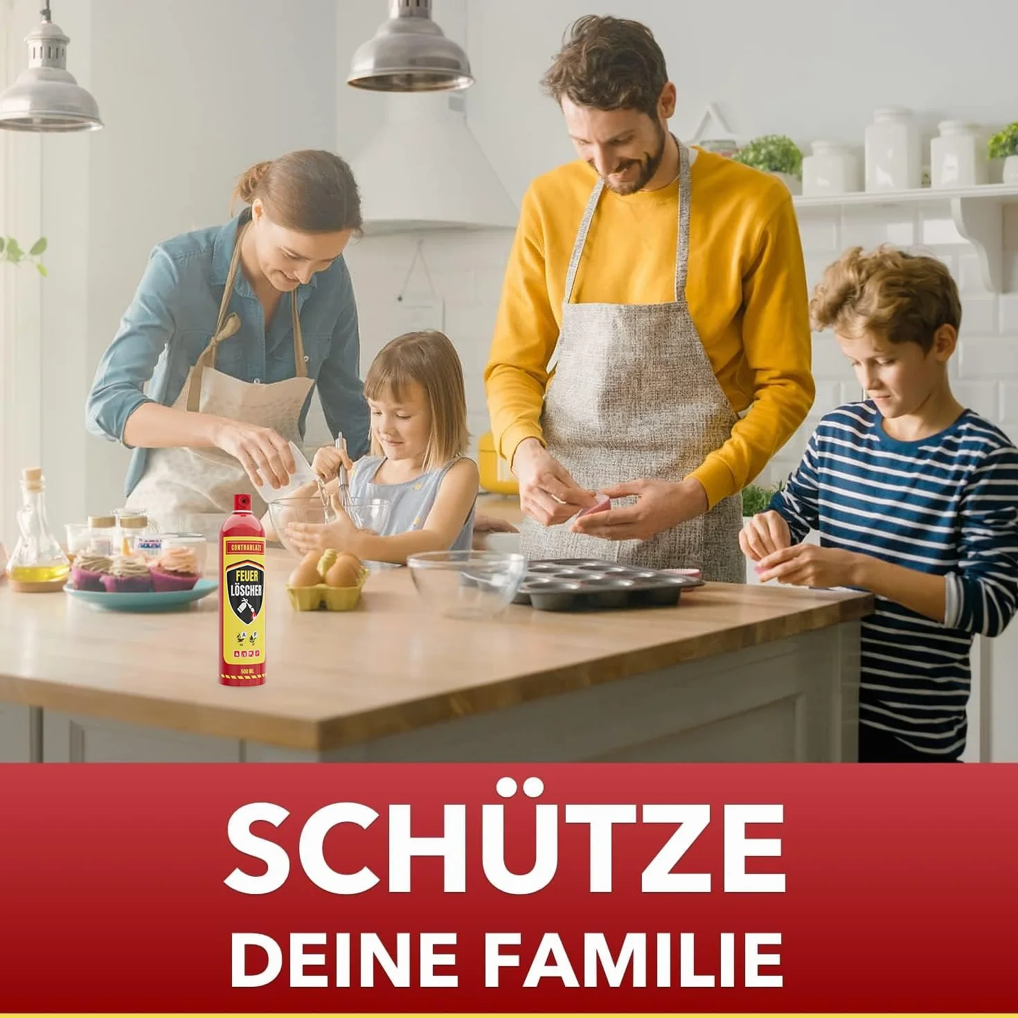 Estintore spray per uso domestico, 500 ml, per una maggiore sicurezza nella vita quotidiana, ideale per casa, cucina e auto, efficacia testata contro incendi a grasso e incendi elettrici fino a 1000 V