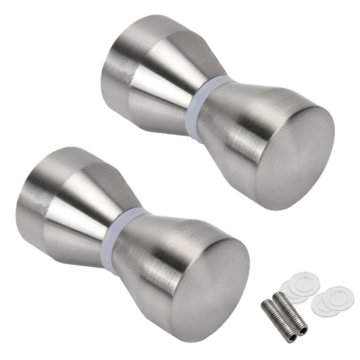Maniglia per Porta Doccia in Vetro Pomelli Box Doccia 2 Coppie Maniglia Porta Scorrevole Doccia Spazzolato Pomelli Doccia Acciaio Inox 304 Pomolo Porta Vetro 6-18mm per Cucina Bagno Casa Ufficio Hotel