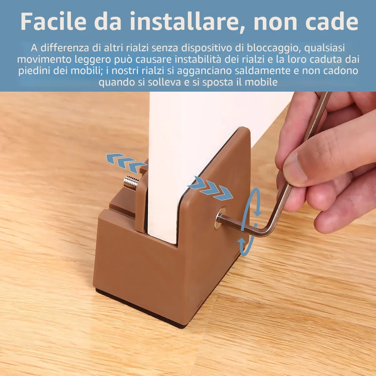 Ezprotekt Alzate per Letto e Mobili Regolabili con Morsetto a Vite, 10,2 cm per Tavoli da Divano per Impieghi Pesanti, per Gambe della Sedia Quadrate/Rotonde con Diametro da 0'' a 1,5'