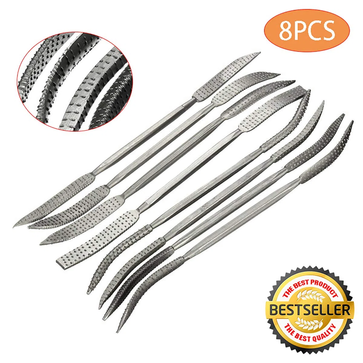 8 PZ Doppia Estremità Legno Rasp File Set 5.5 X 200mm Lavorazione Del Legno Intaglio Rasping Grosso Handware Strumenti