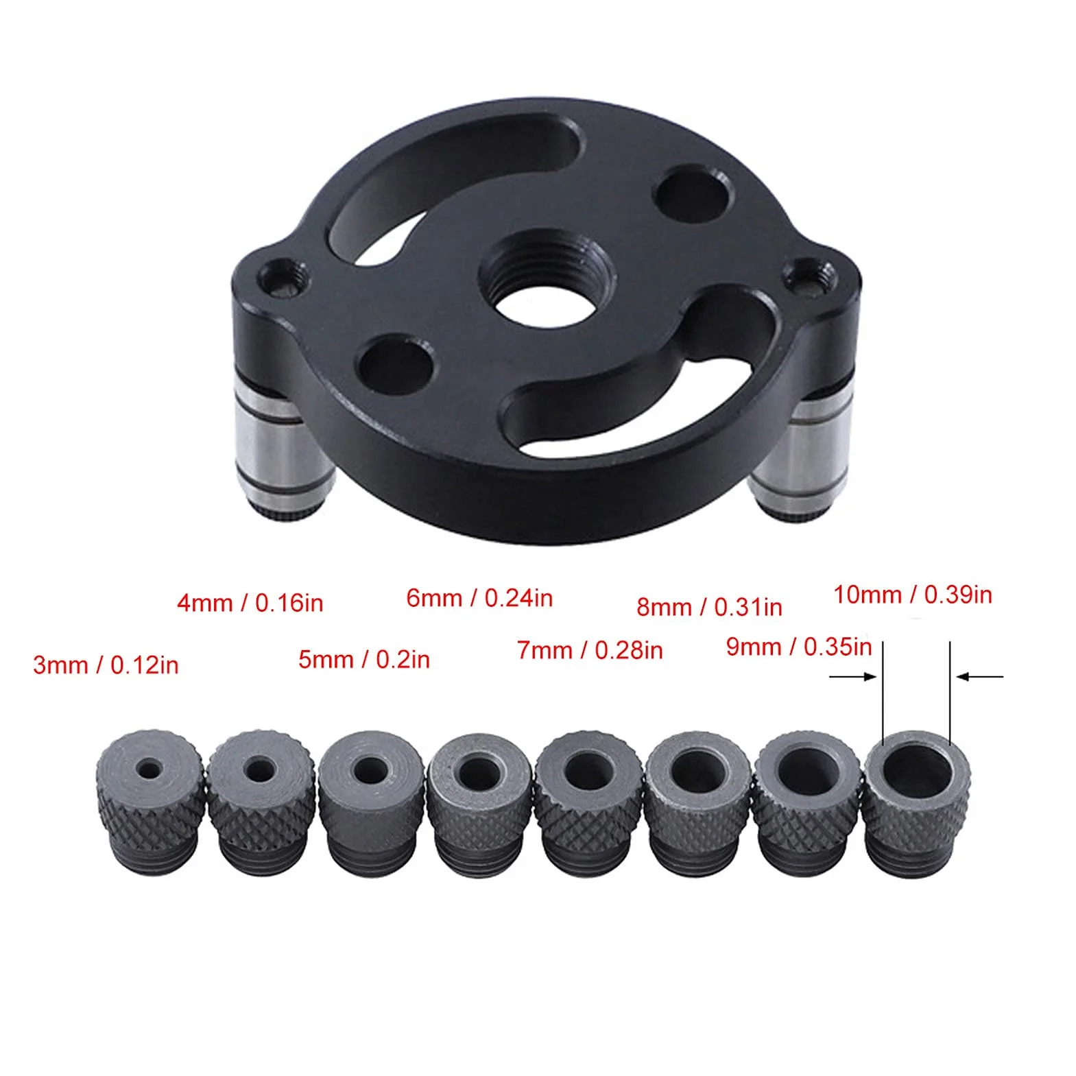 Localizzatore di Perforazione Cr12 con 8 Boccole di Perforazione 3/4/5/6/7/8/9/10 mm, Dima di Perforazione Verticale con Boccole Guida