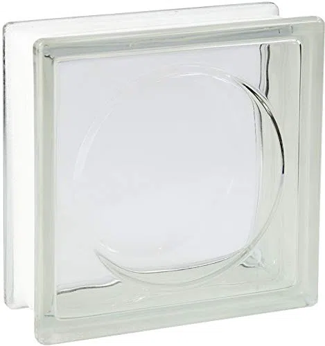 Blocco di vetro design Alpha chiaro lucido 19x19x8 cm - 5 pezzi