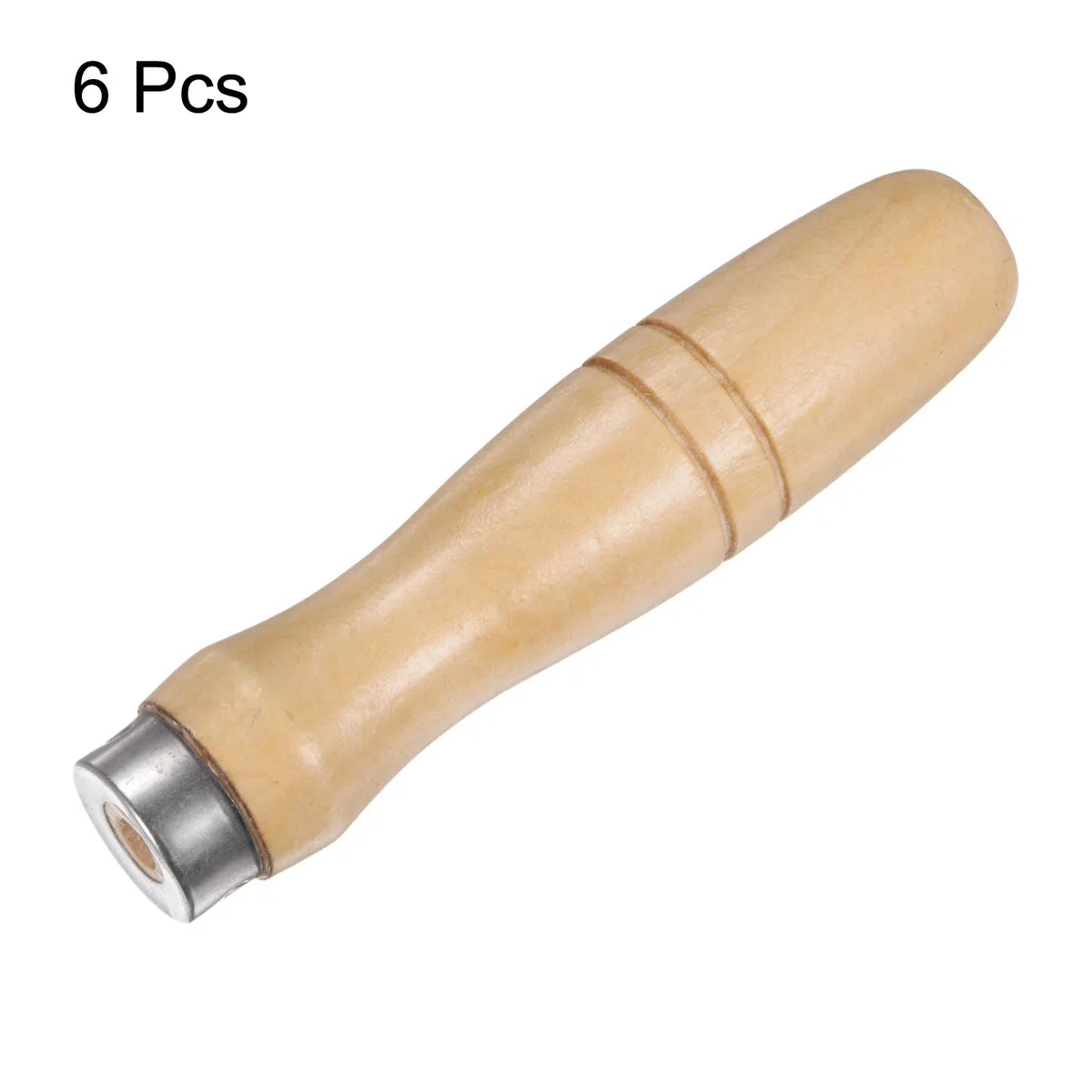 QUARKZMAN Manico per Lime Legno da 6pz, Manici Ergonomici Foro Rotondo da 4,72" e 8,5 Mm, Collare Metallo per Lime Metalliche da 12"