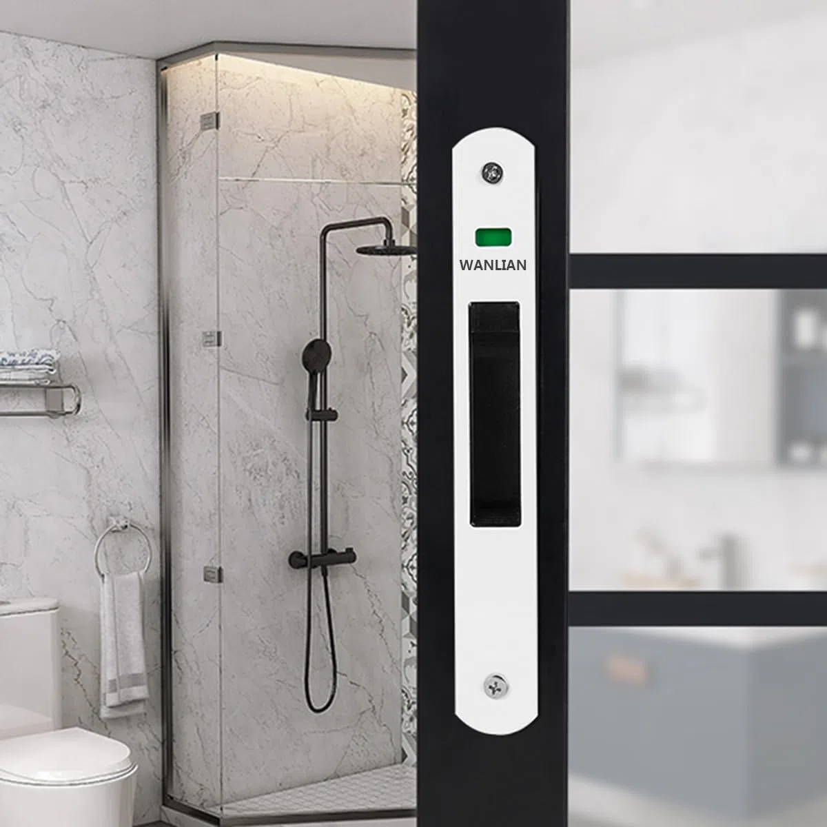 WANLIAN 2PCS serrature per porta scorrevole, moderna e semplice, per porte mobili in vetro, per tutte le porte e finestre mobili