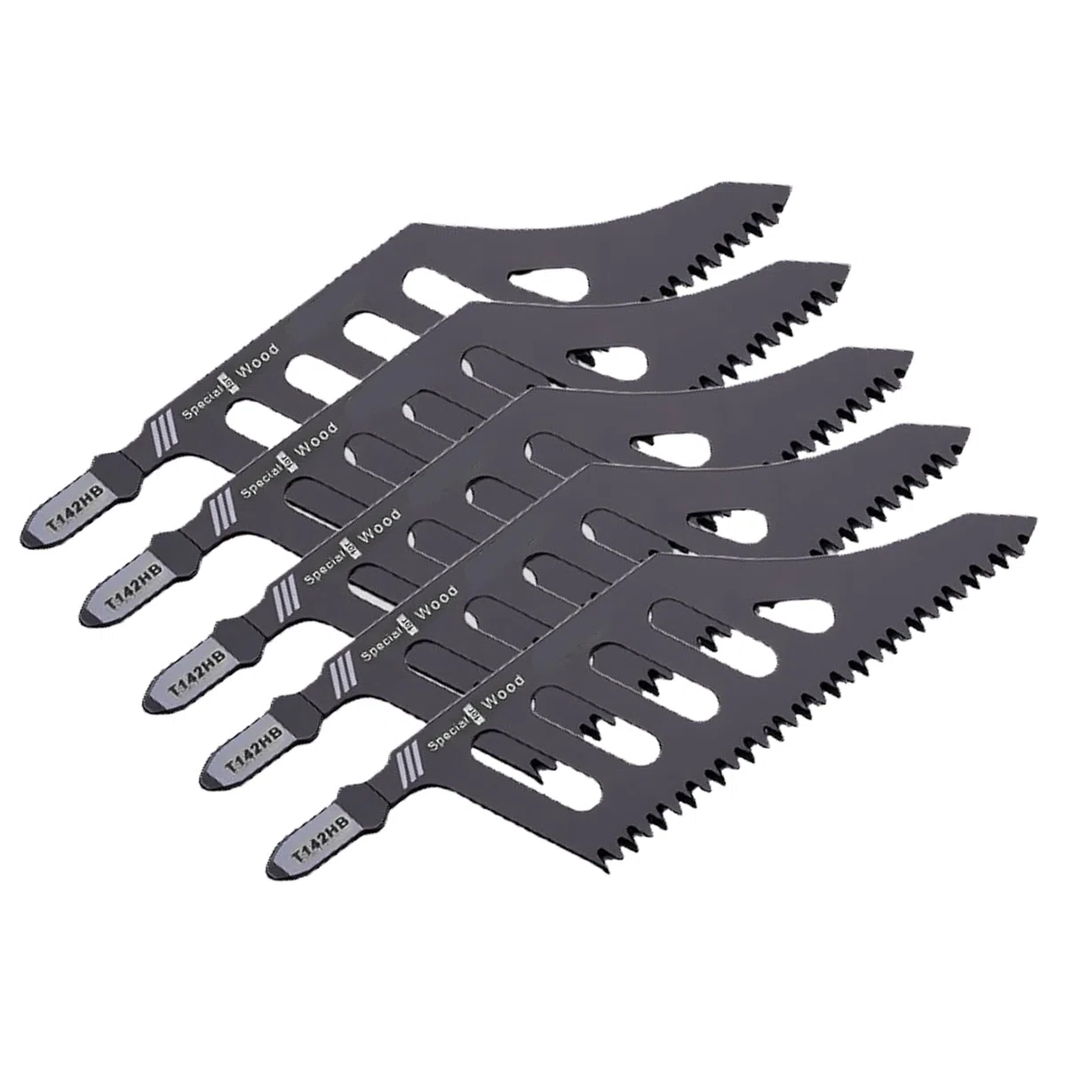 Goshyda 5 Pezzi Lama Taglio a Filo a Filo, Pale della a Curva Irregolare HCS con Denti a 3 Lati, Manico Ergonomico, per Tagliare la Plastica in Metallo in Metallo in a Secco