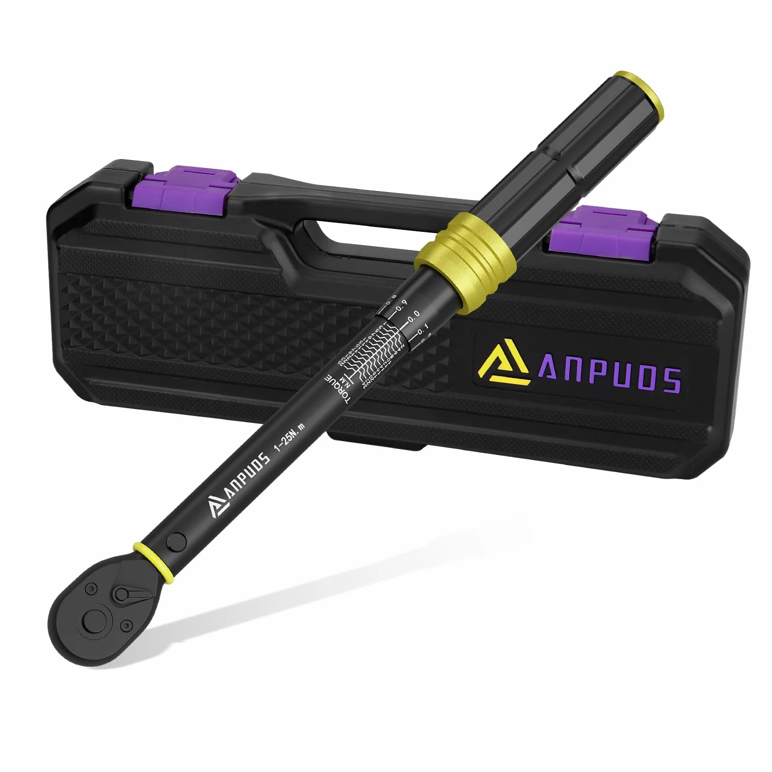 ANPUDS Chiave Dinamometrica 1/4”, 1-25Nm Bici e Moto Chiave Dinamometrica Set, 0.1nm Micro Adjustments, Precisione ± 3%, 72 Denti Chiavi Dinamometriche per Bici da Strada e Mountain, Moto