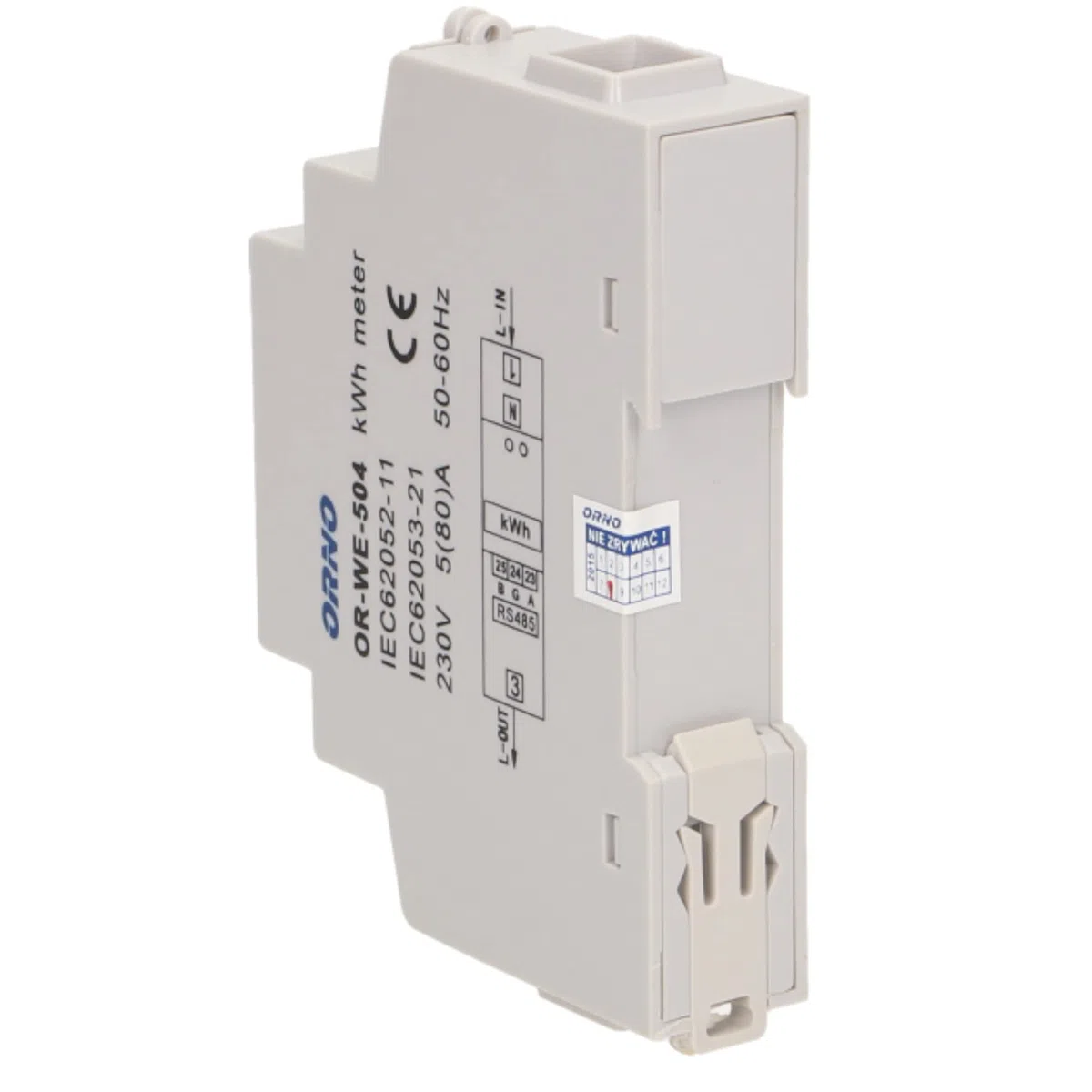 ORNO WE-504 Contatore Energia Elettrica Monofase 80A Porta RS-485 1 Modulo DIN TH-35mm