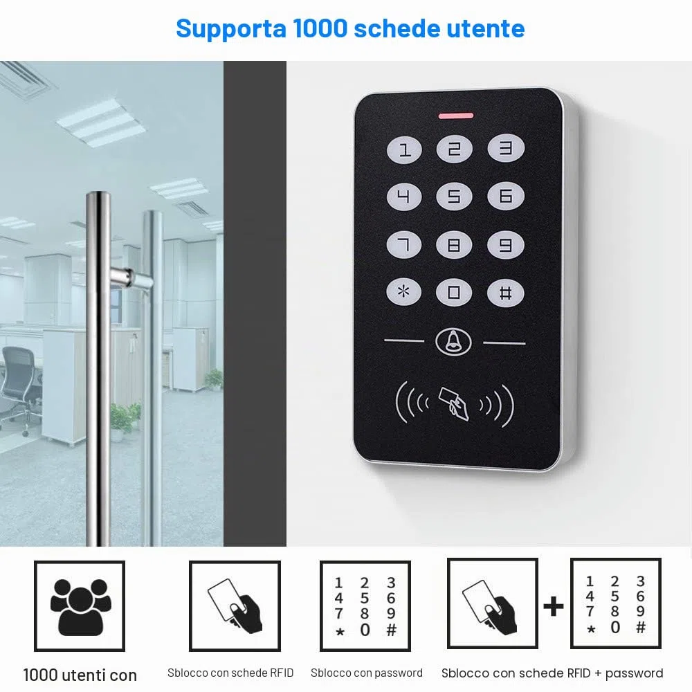 FST 125KHz RFID Tastiera Per Controllo Accessi Copertura Impermeabile Lettore Controller di Accesso Esterno + 10 pz EM4100 Portachiavi per la Casa