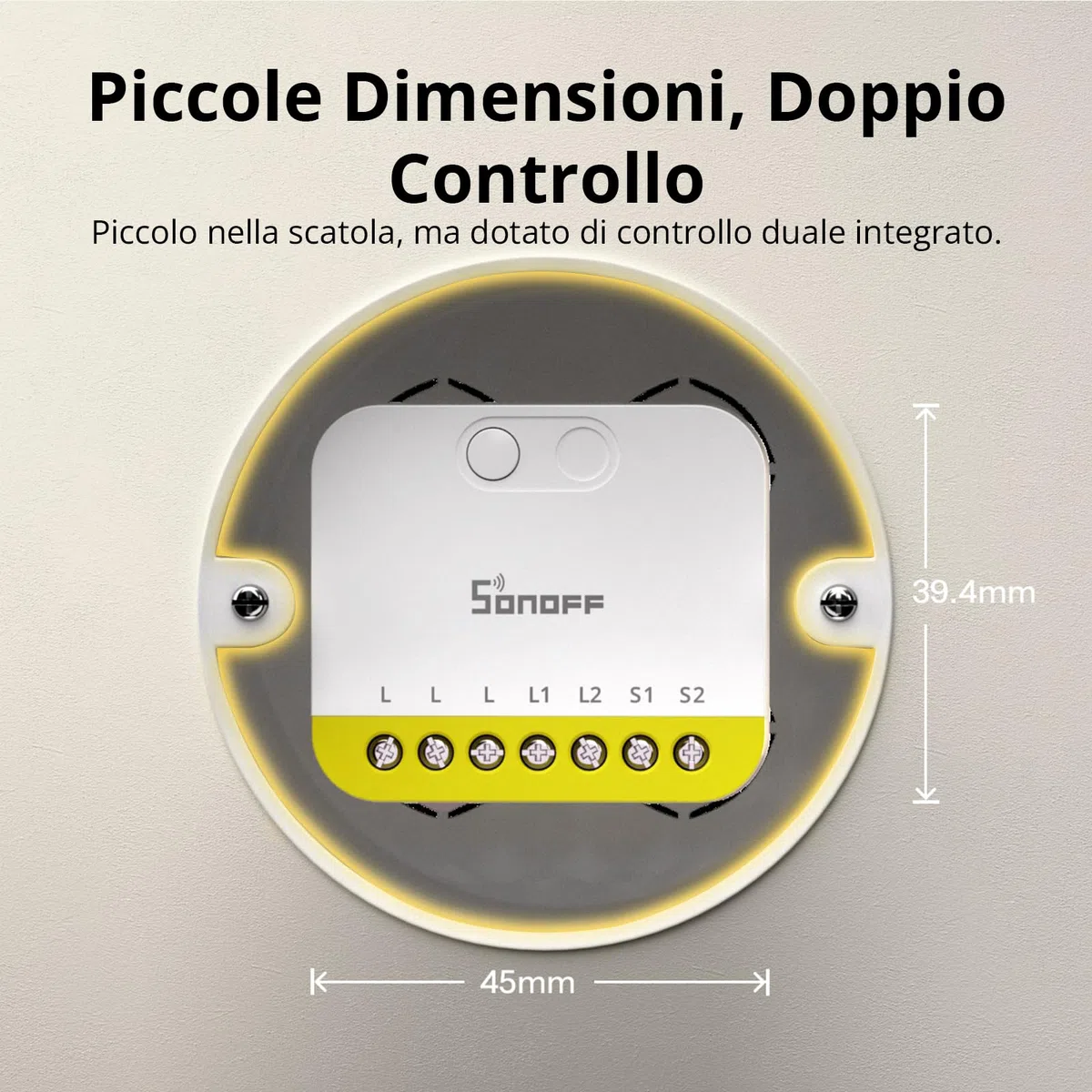 SONOFF MINI DUO-L Interruttore Zigbee Smart – Senza Filo Neutro, Zigbee 3.0, Doppio Canale, Design Compatto, Compatibile con Alexa, Google Home