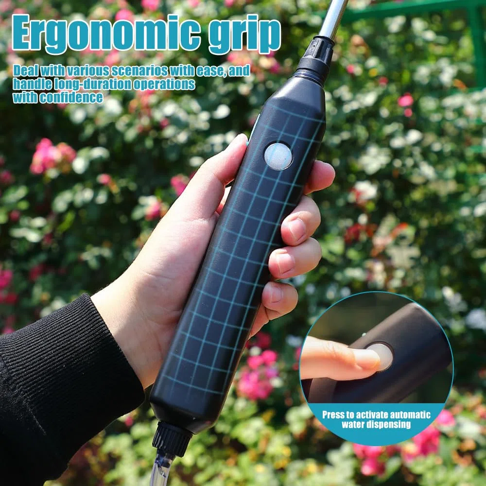 Mineup Spruzzatore Elettrico, 3.7 V Spruzzatore elettrico per piante da giardino, Nebulizzatore A Batteria USB per Casa, Spruzzatore a Pressione Elettrico con 4 Beccuccio Regolabile e 3M Tubo