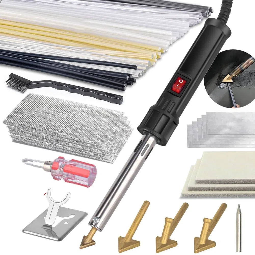 150 W Saldatore di Plastica, Kit di Saldatura Con Punte per DIY, Riparazioni di Paraurti Kayak - Spina UE