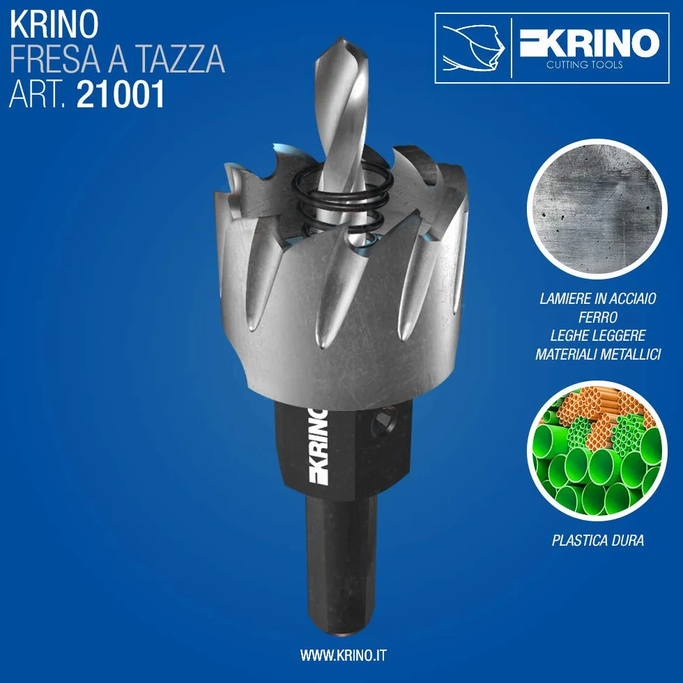 KRINO 2100102900 Fresa Perforatrice a Tazza in HSS-G, Acciaio, 29 mm